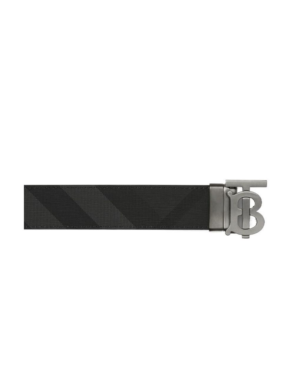 Burberry White Monogram Buckle Reversible Belt for men