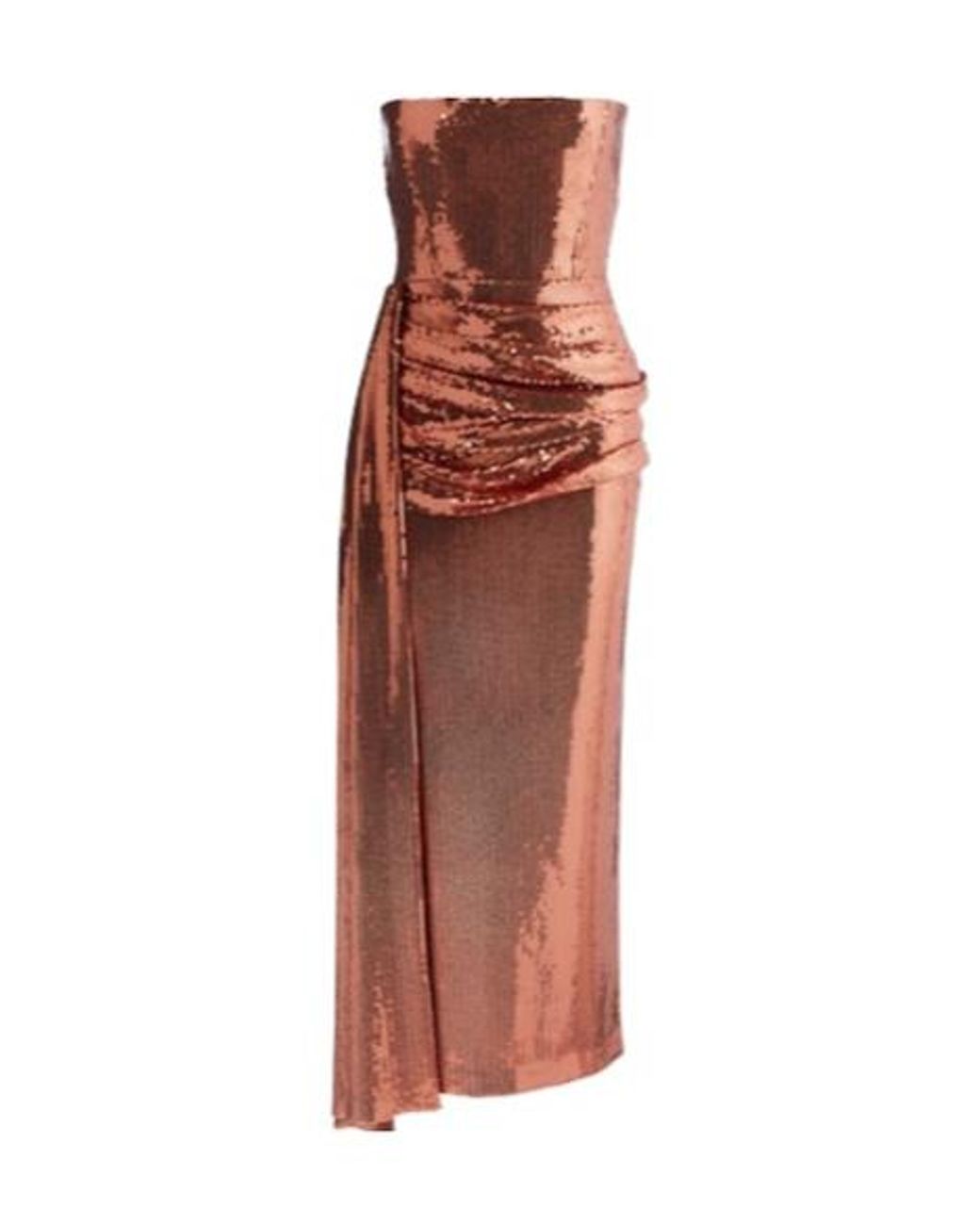Alex Perry Red Draped Sequined Corset Dress
