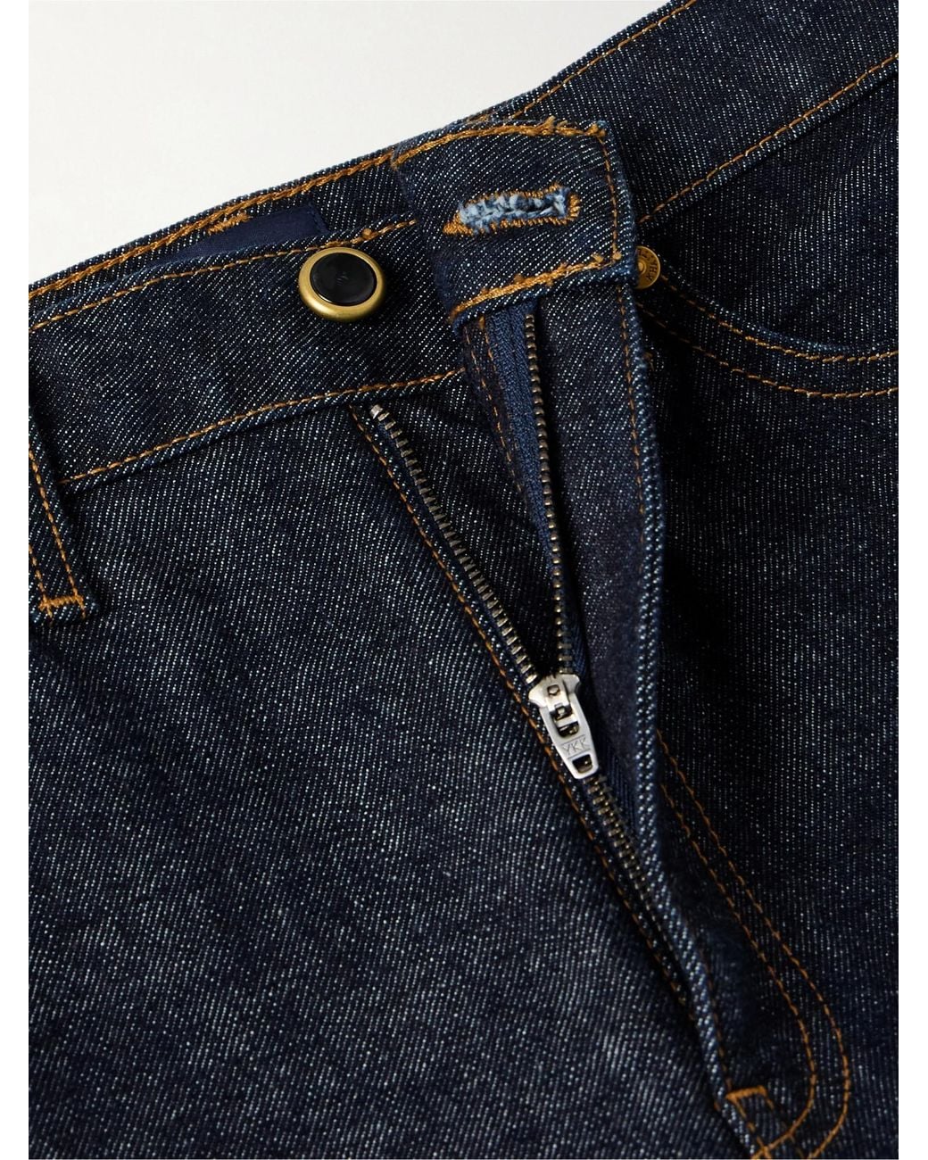 Khaite Blue High-Waisted Straight-Leg Jeans