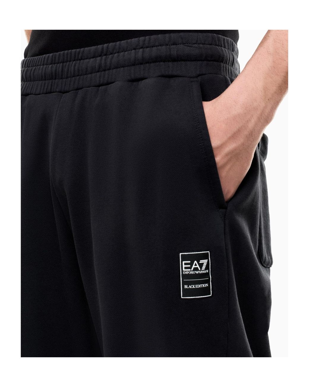 Emporio Armani Blue Logo-Patch Track Pants for men