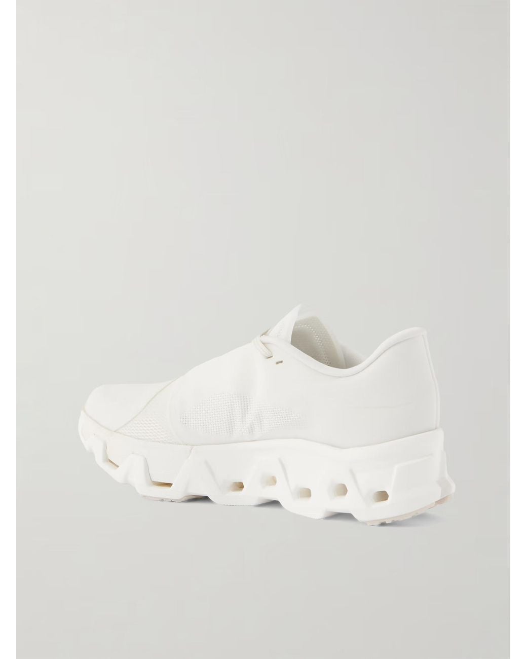 On Shoes White Rubber Trimmed Mesh Sneakers