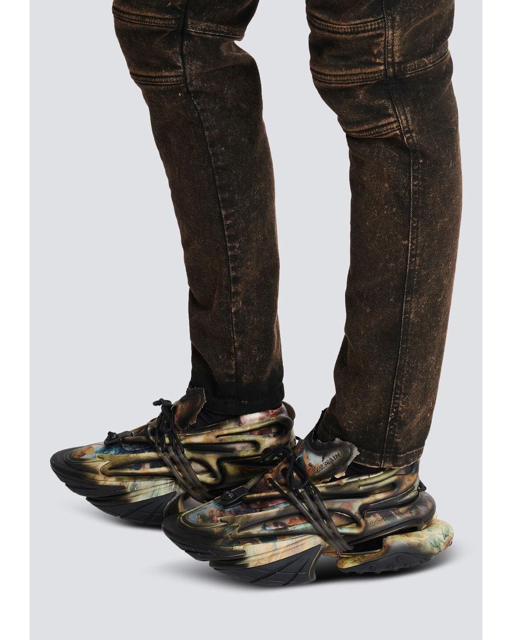 Balmain Multicolor Unicorn Logo Low-Cut Skate Shoes for men