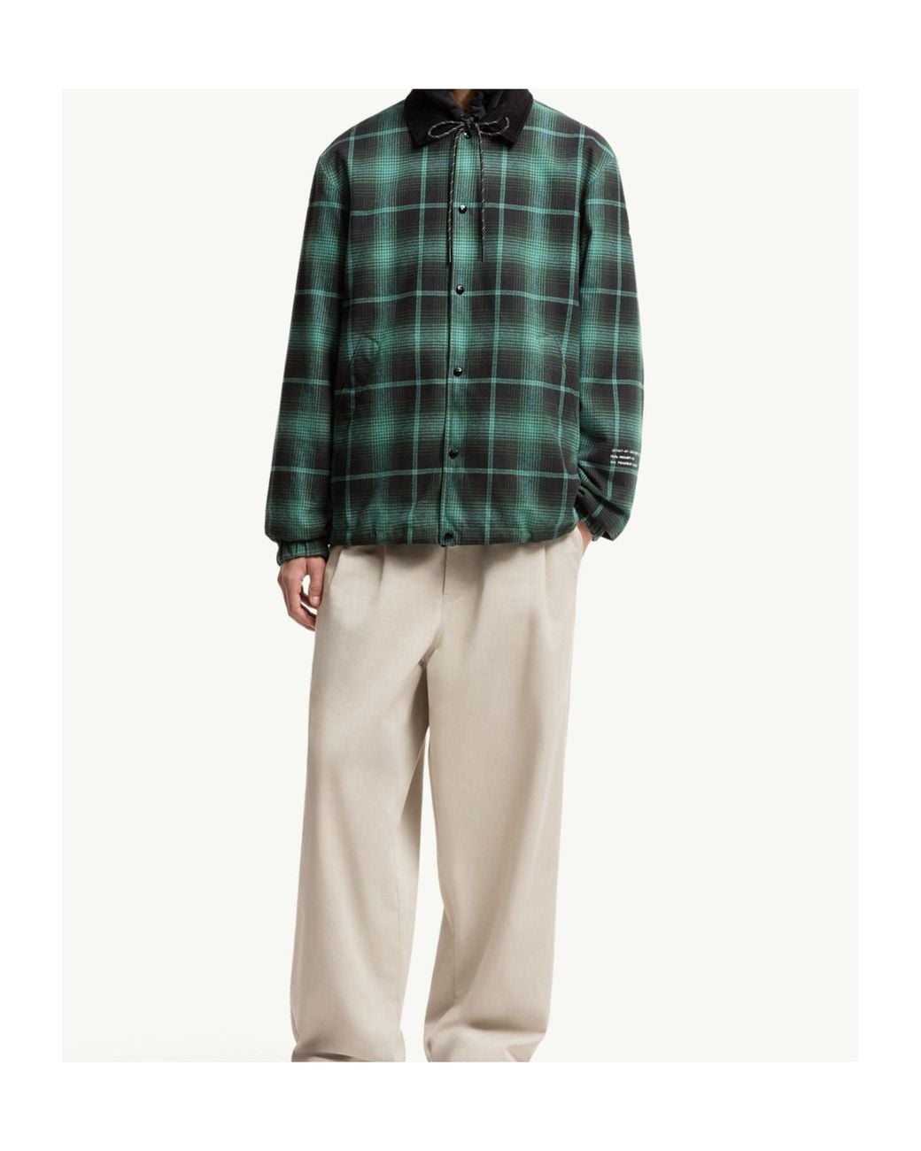 Moncler Green Genius Rykha Reversible Check Jacket for men