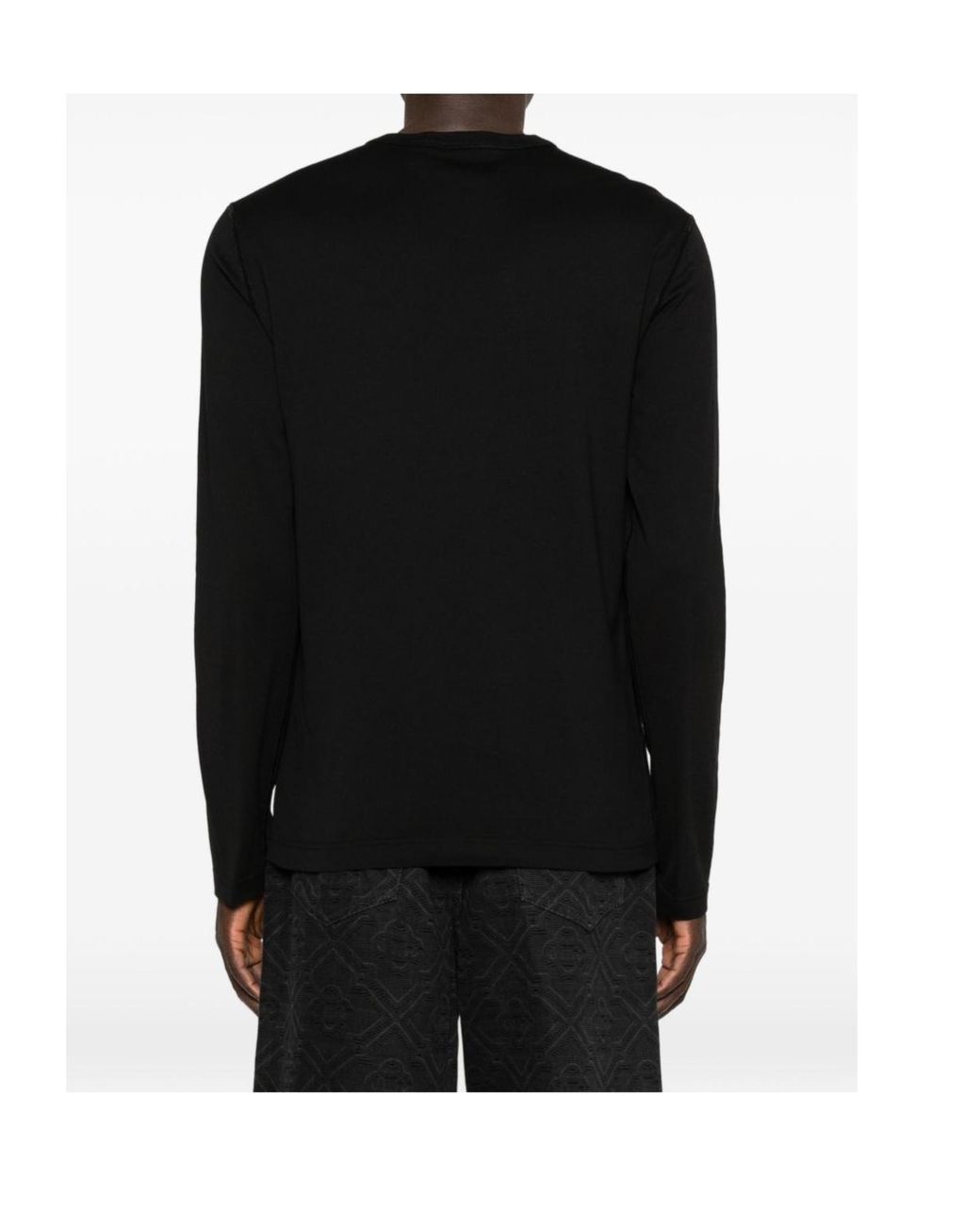 Dolce & Gabbana Black Logo-Patch Long-Sleeve T-Shirt for men
