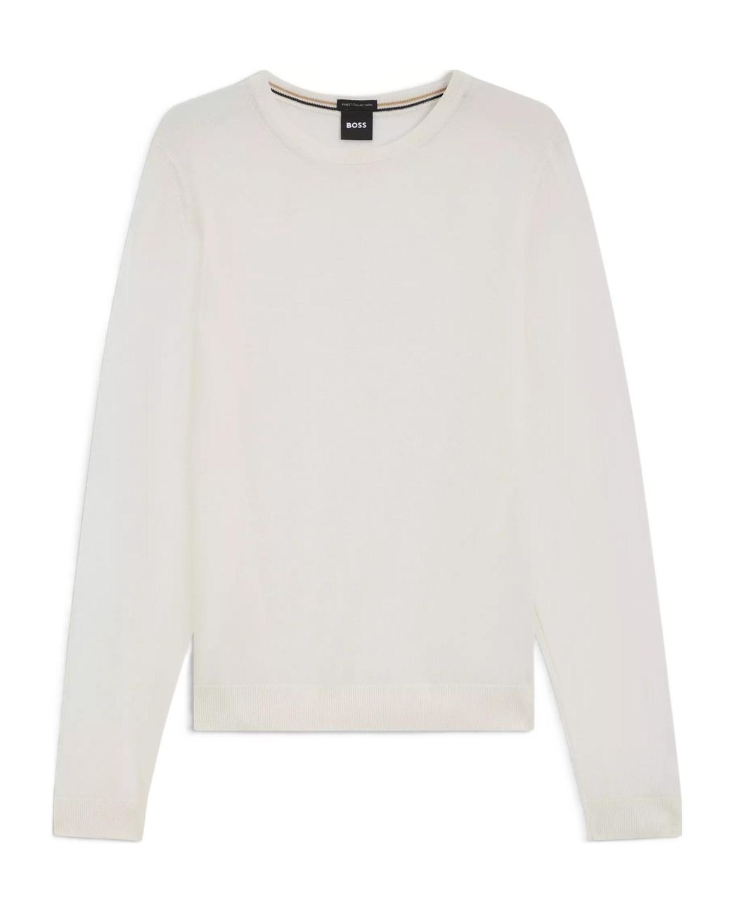 Boss White Leno Knit Jumper for men