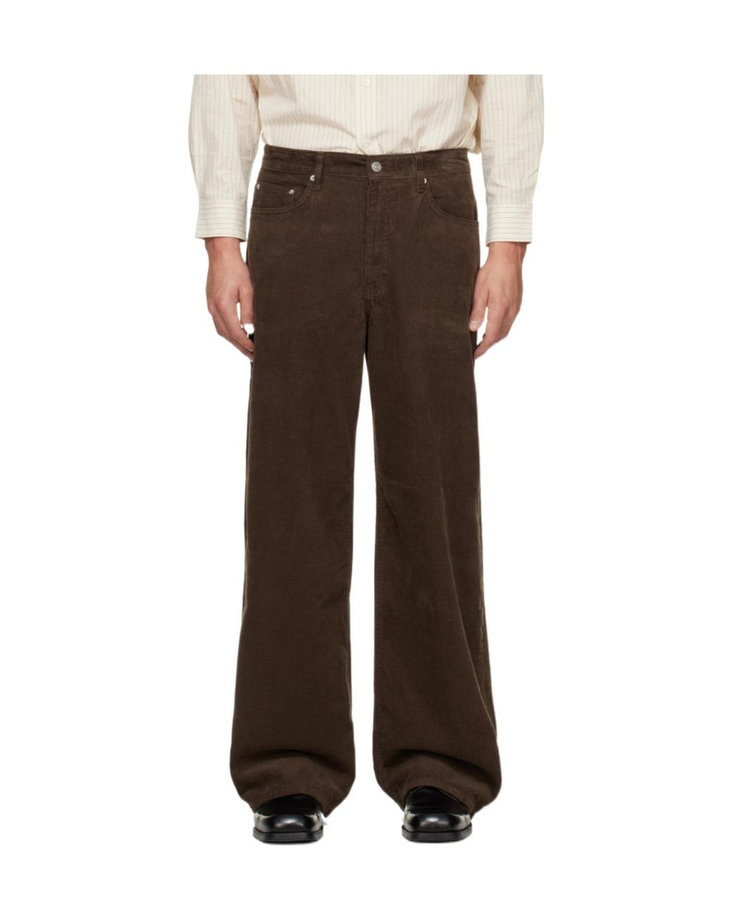 DUNST Brown 90S Wide Corduroy Pants for men