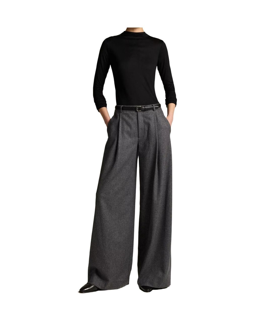 Vince Gray Wide-Leg Casual Trousers