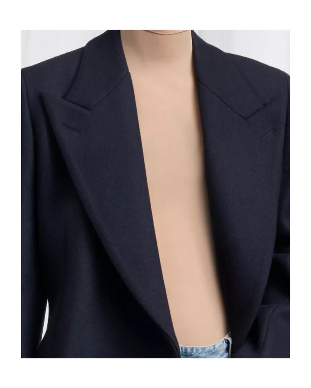 Maison Margiela Blue Double-Breasted Wool Overcoat for men