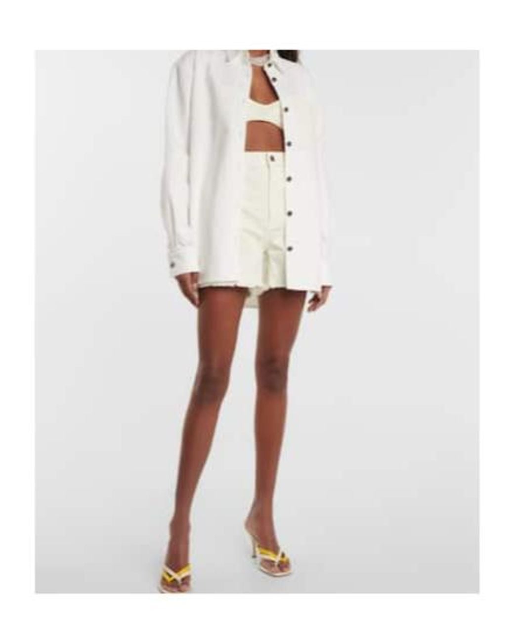 Magda Butrym White Denim Bralette