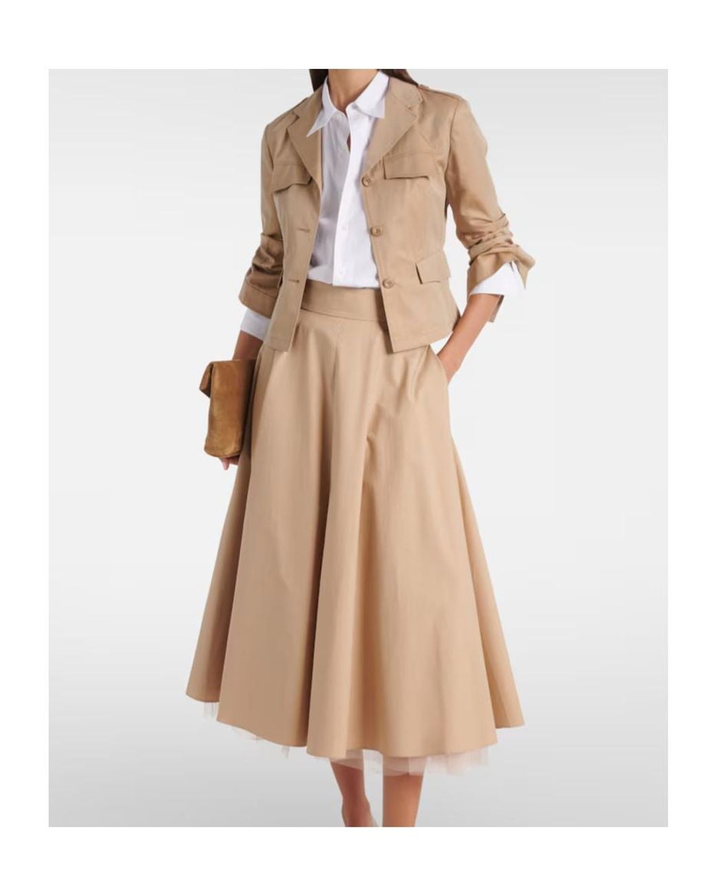 Dorothee Schumacher Natural Lapel Long-Sleeved Trench Coat