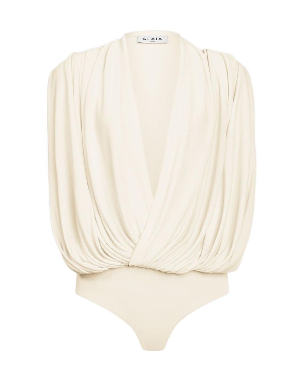 Alaïa White Alaïa Gathered Waist Bodysuit