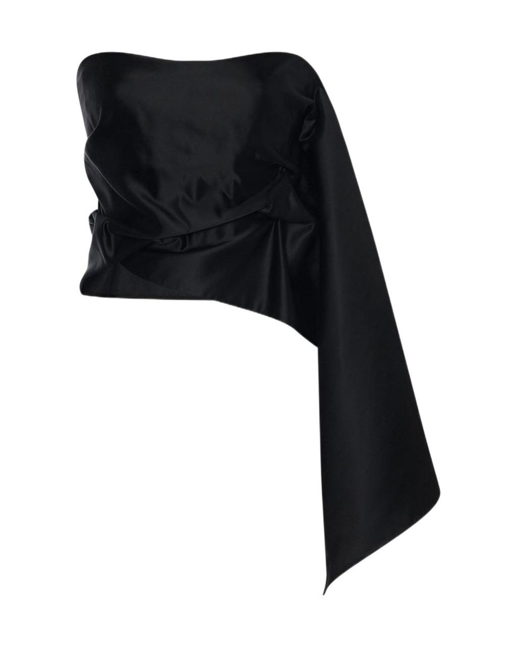 The Row Black Draped Asymmetrical Top
