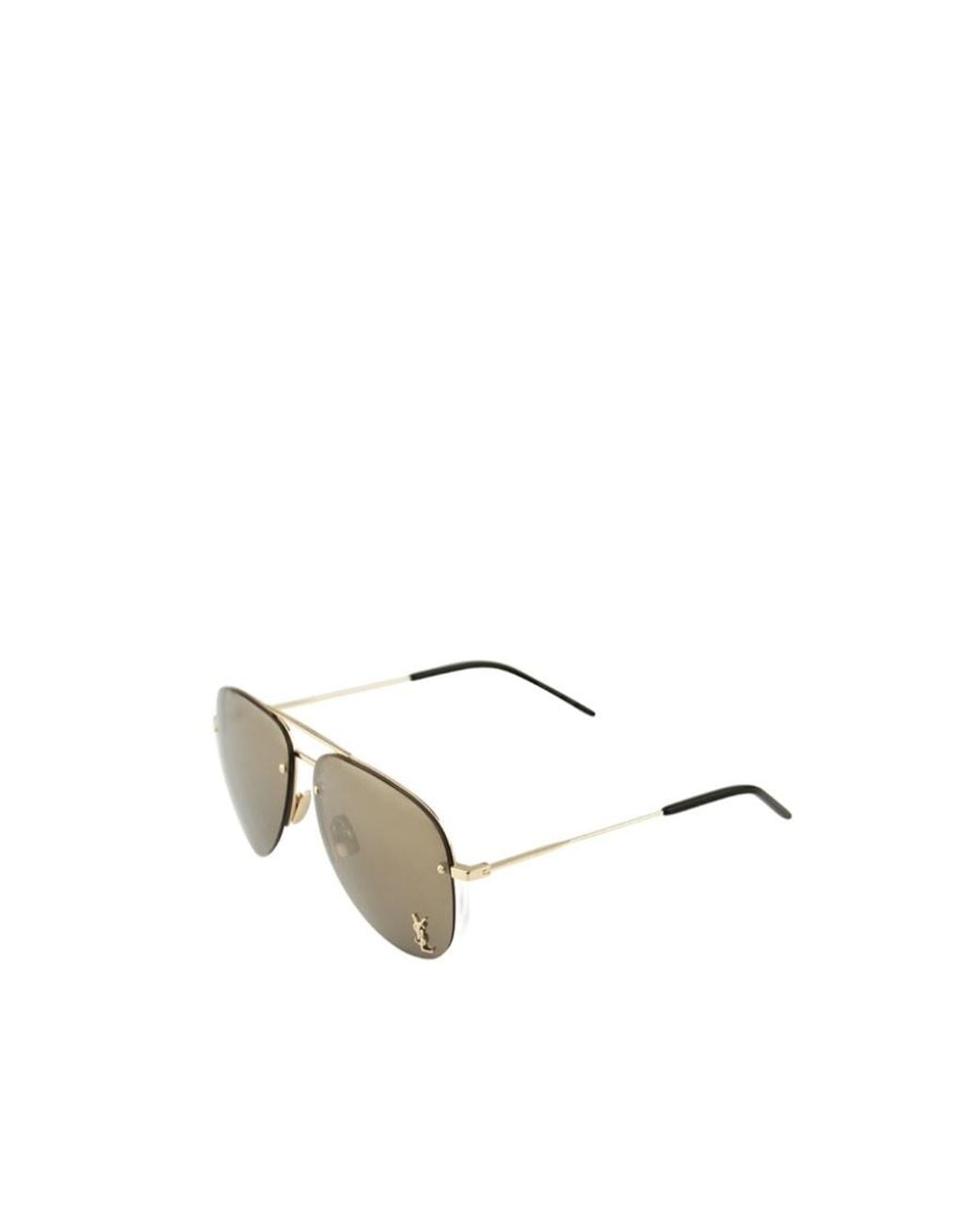 Saint Laurent Metallic Eyewear Classic Aviator Sunglasses for men