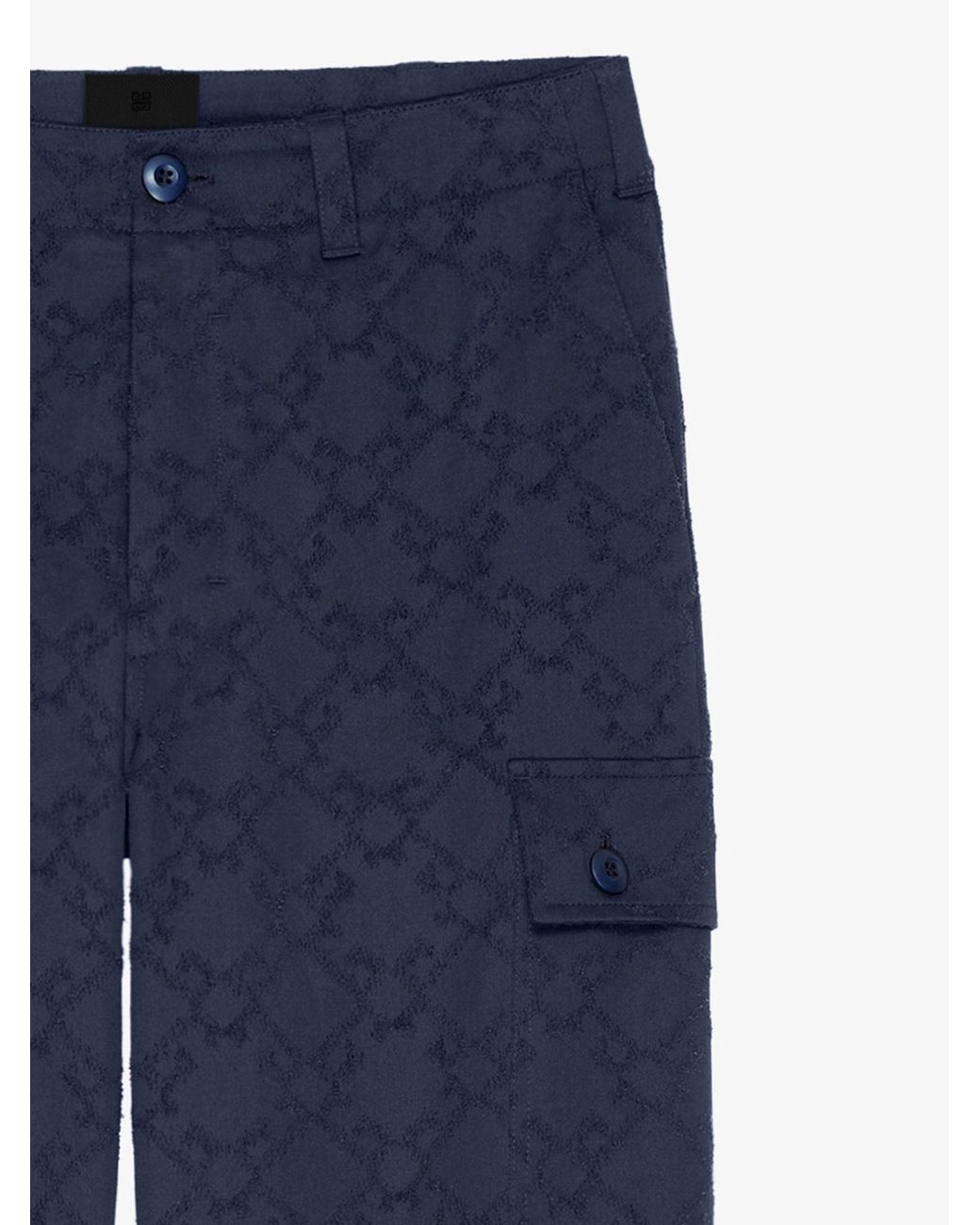 Givenchy Blue Monogram 72 Cargo Pants for men