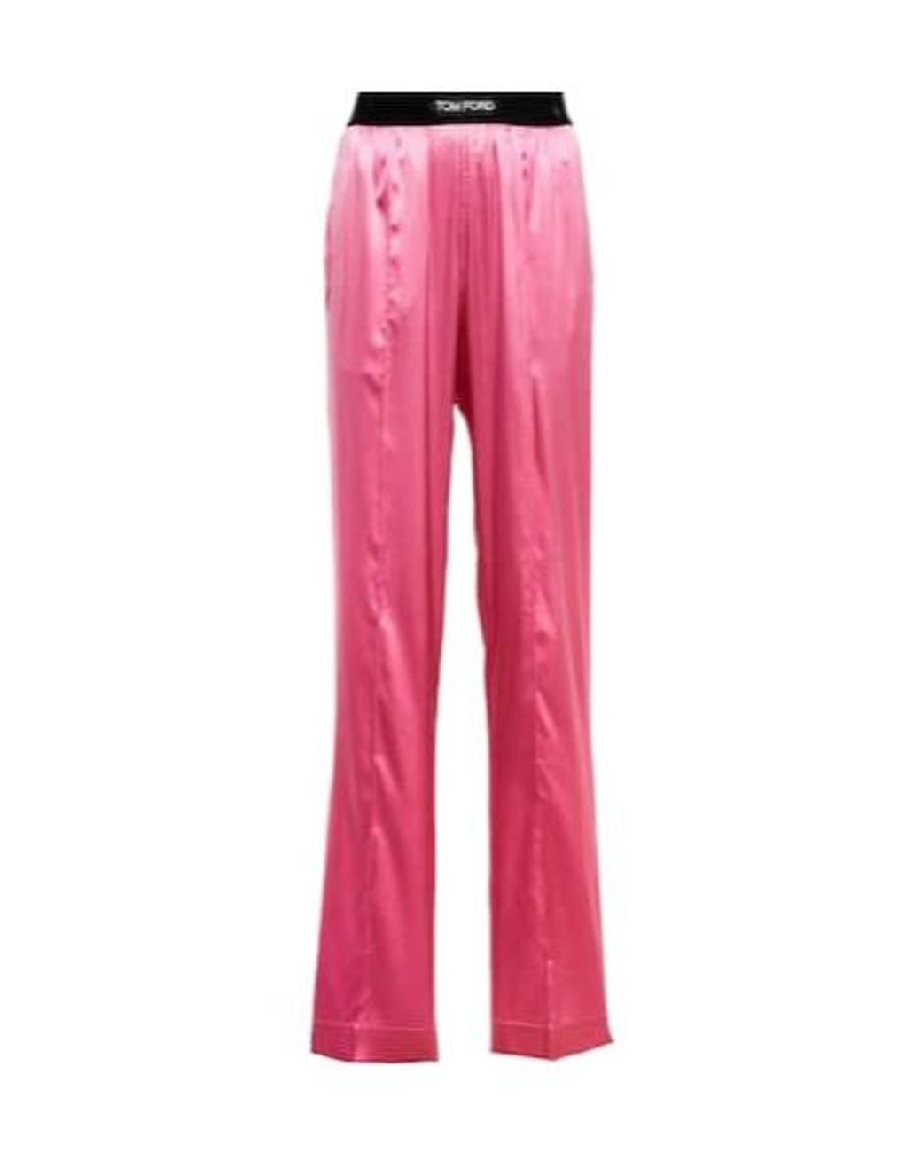 Tom Ford Pink High-Rise Silk-Blend Satin Pants