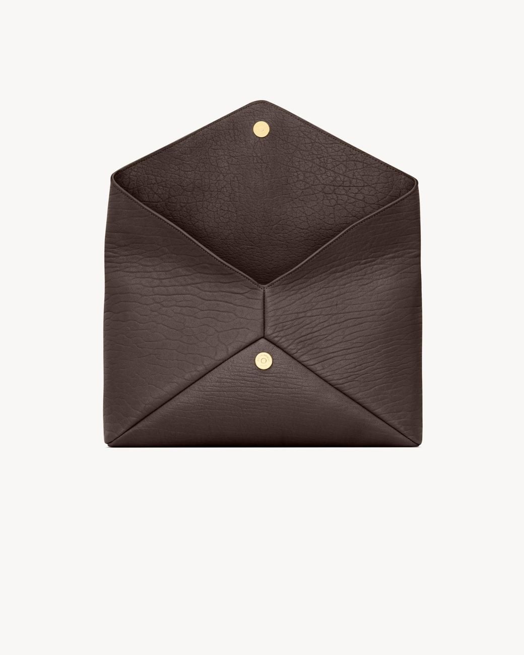 Saint Laurent Brown Leather Cassandre Envelope Pouch