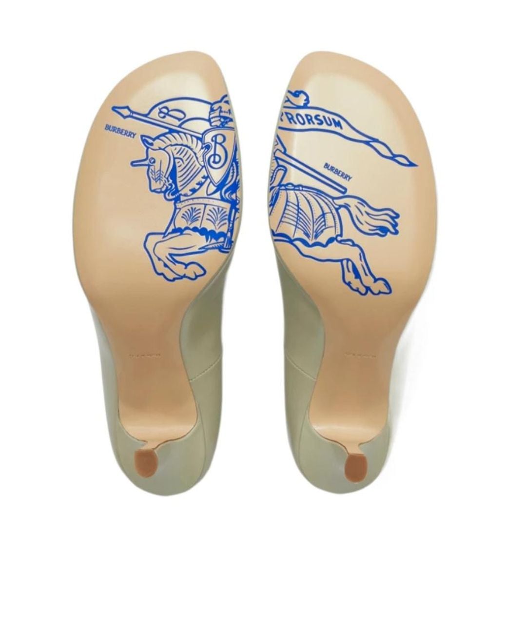 Burberry White Almond-Toe Slip-On Pumps