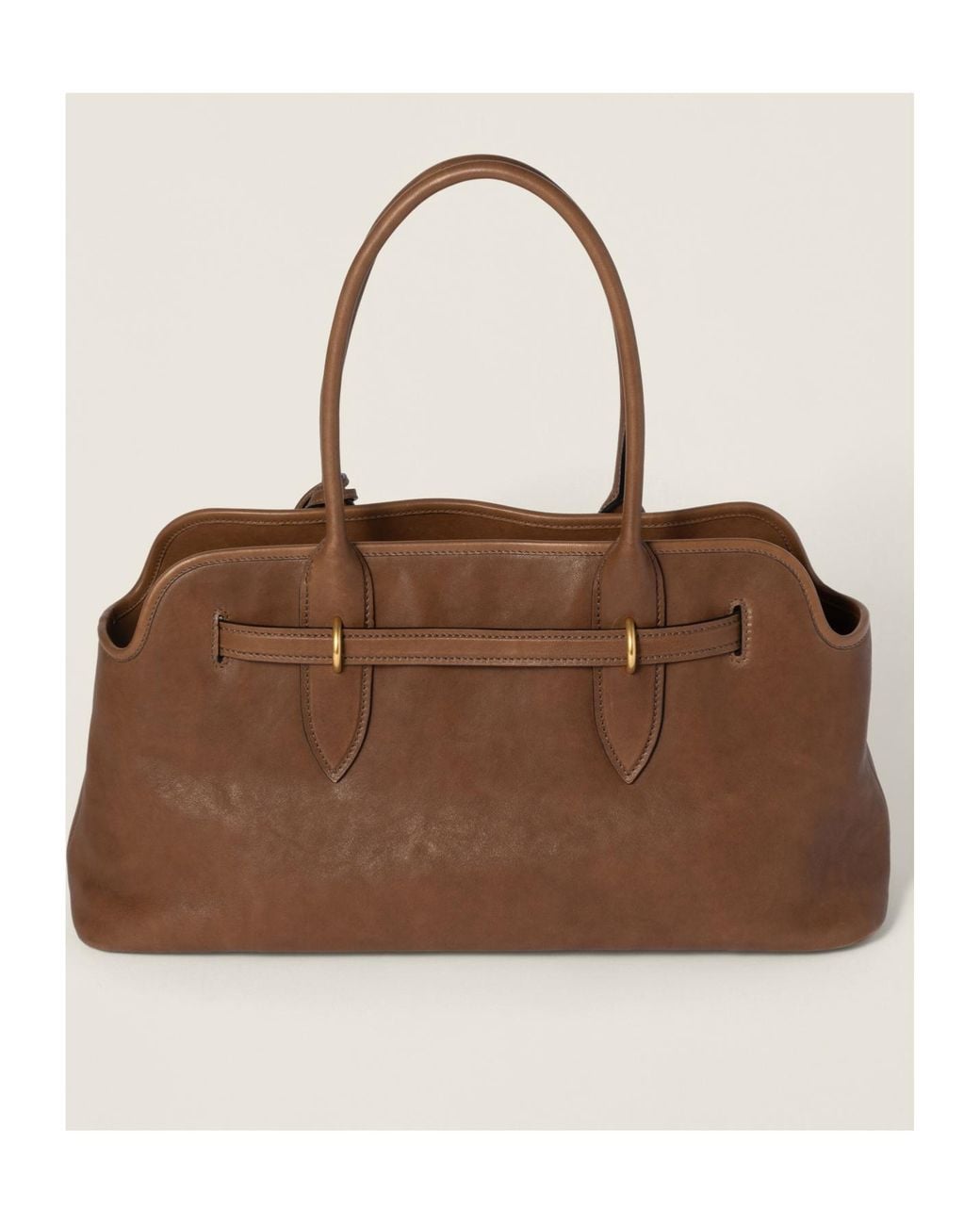 Miu Miu Brown Aventure Nappa Leather Bag