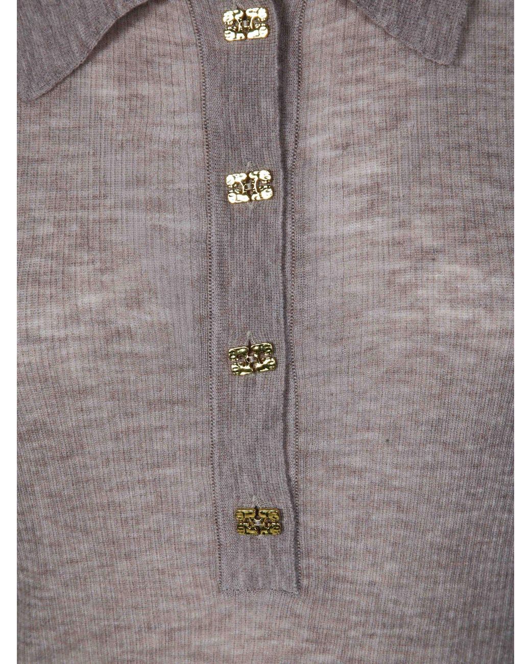 Ganni Pink Polo Shirt