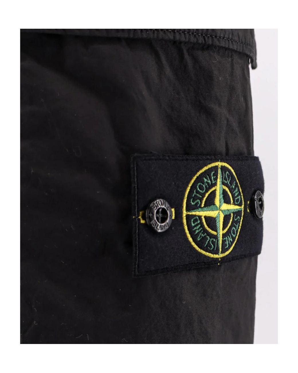 Stone Island Black Elasticated-Waist Cargo Pants for men