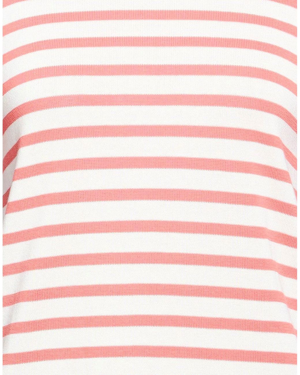 Max Mara Pink Striped Knit Short-Sleeve T-Shirt