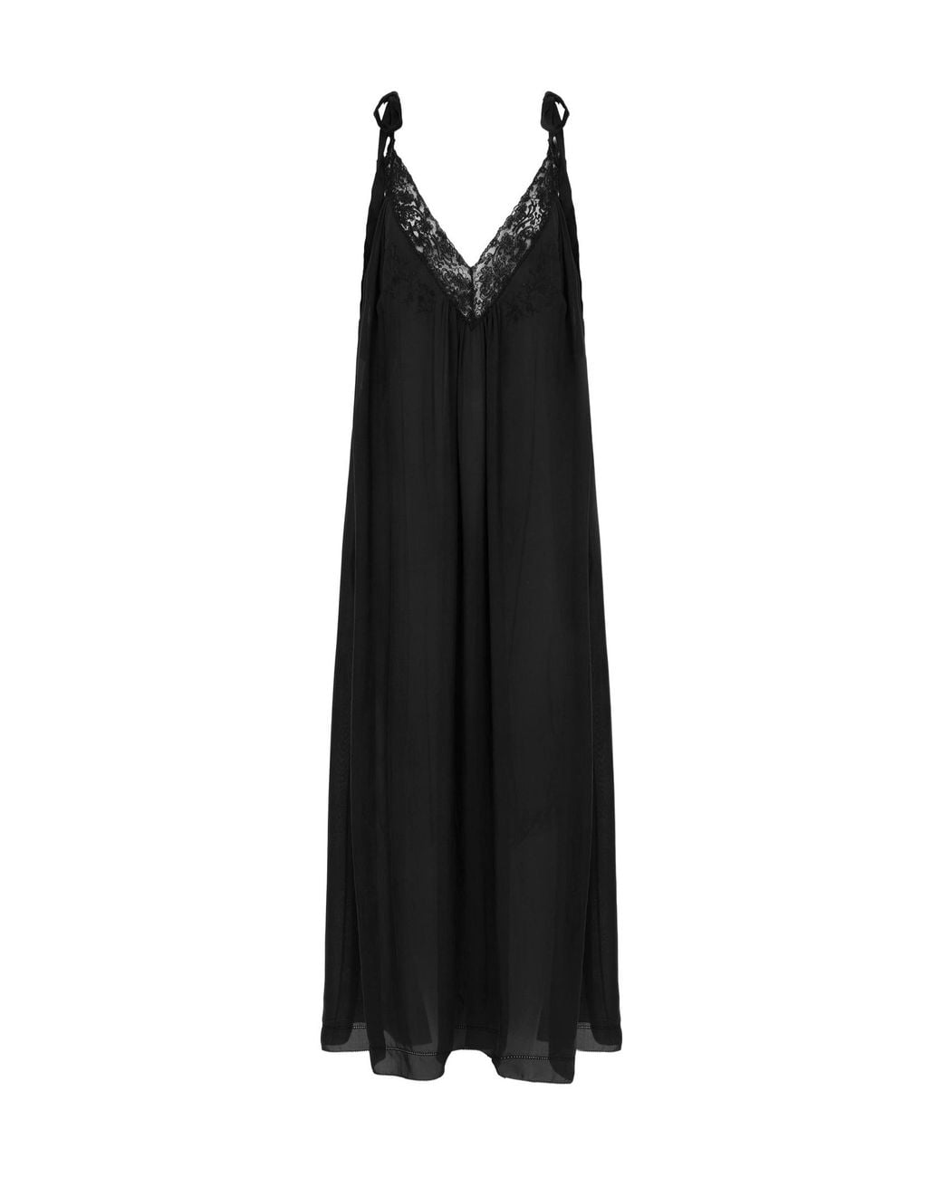 Chloé Black Silk And Lace Long Dress