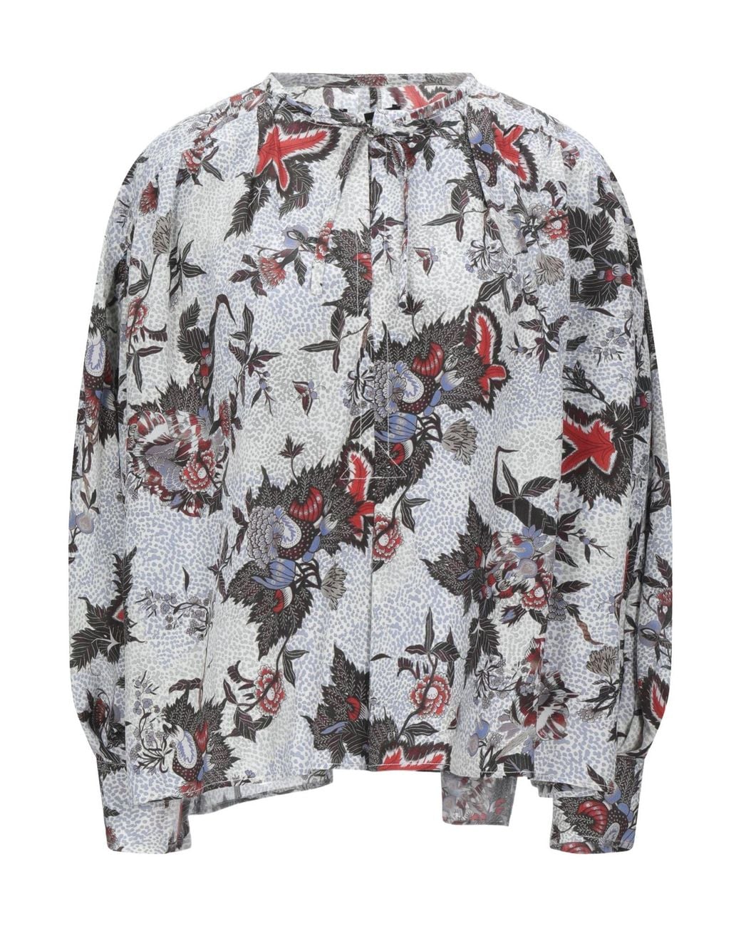 Isabel Marant Gray Floralprint Longsleeve Vneck Shirt