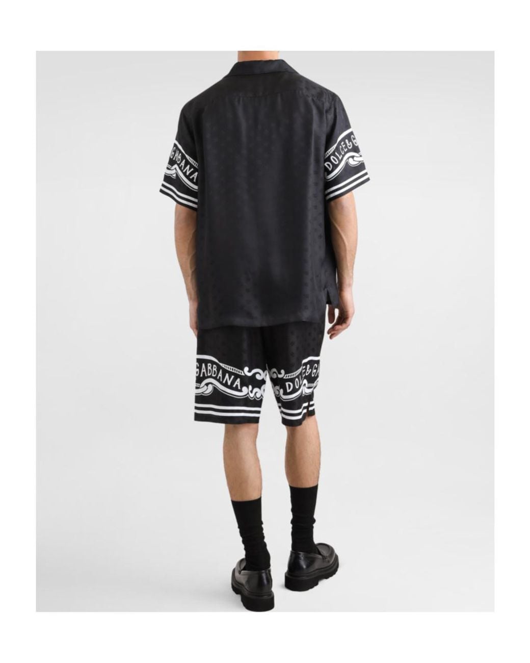 Dolce & Gabbana Black Bandanna Printed Bermuda Shorts for men