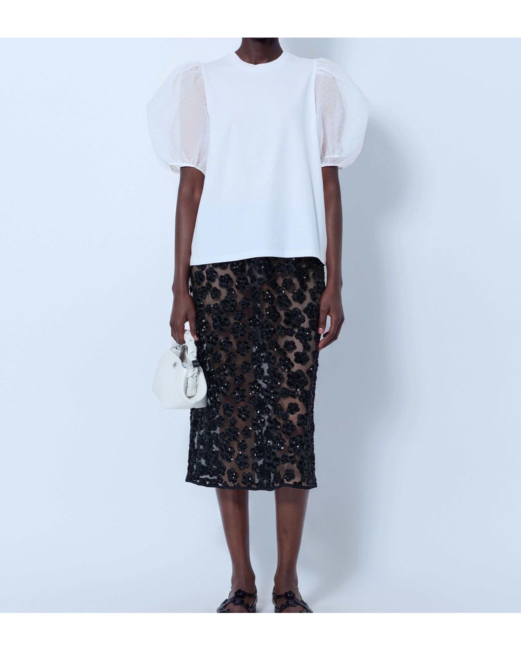 CECILIE BAHNSEN White Short-Sleeved Top