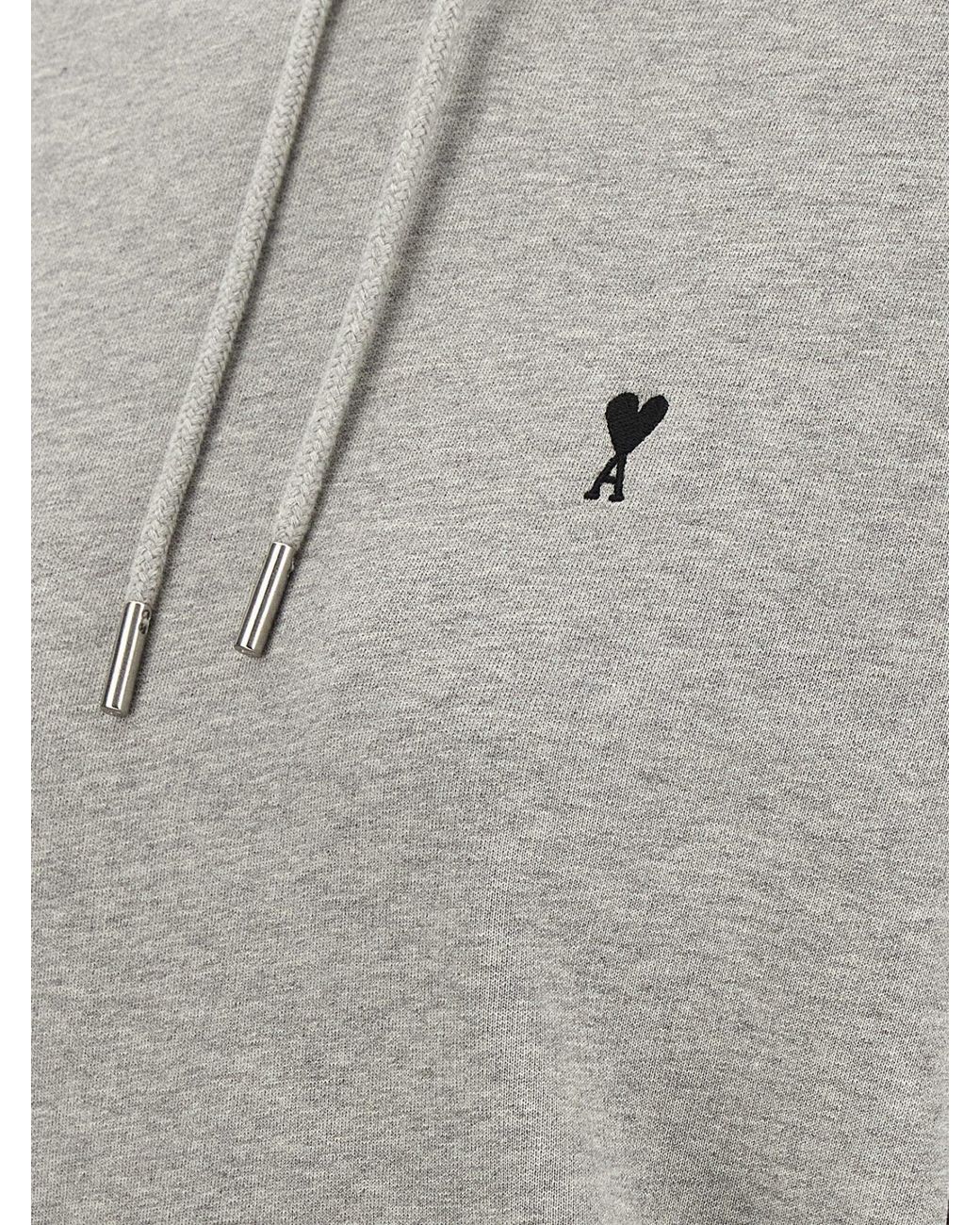 AMI Gray Ami De Coeur Drawstring Hoodie