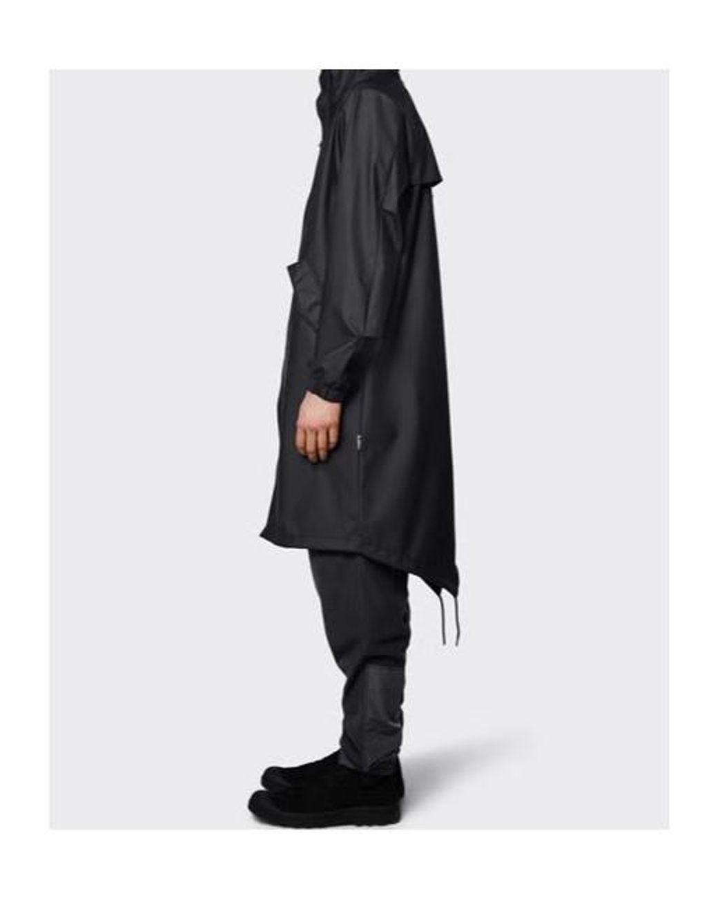 Rains Blue Long-Sleeved Hooded Coat for men