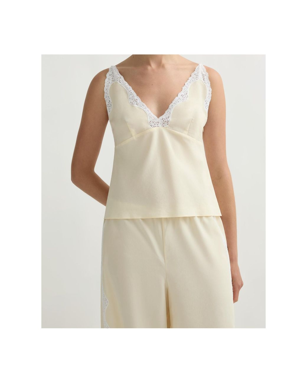 Posse Natural Tabitha Lace Trim Camisole Top