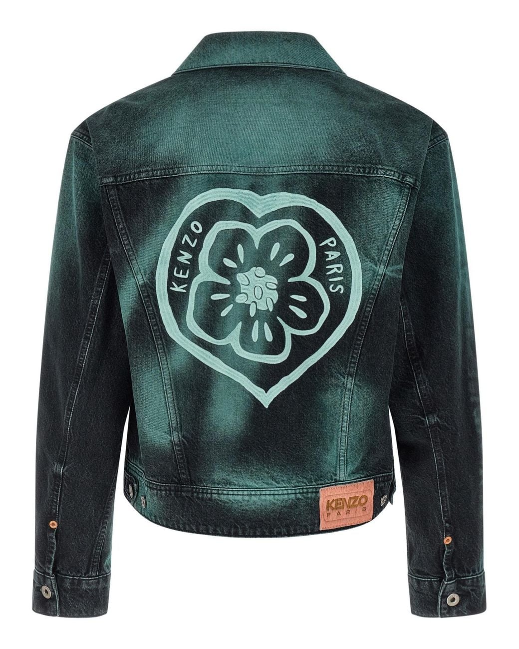 KENZO Green Boke Heart Puffer Jackets for men