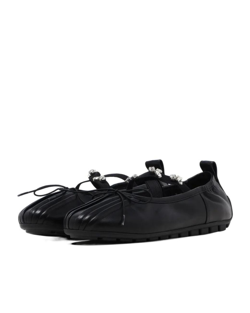 Simone Rocha Black Embellished Ballet Flats