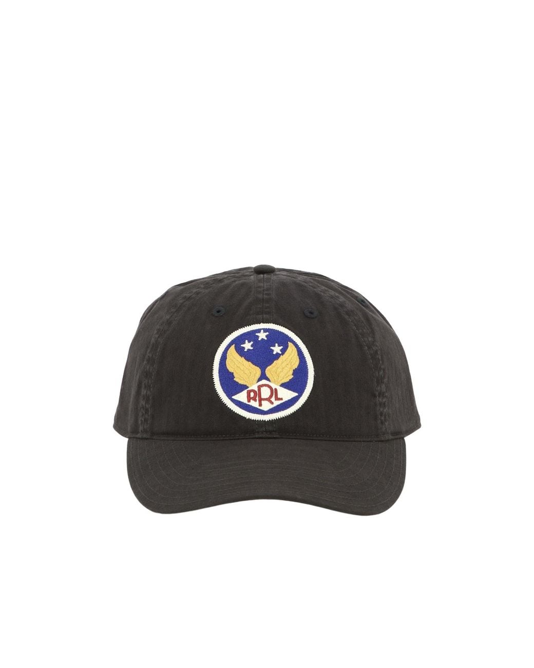 RRL Black Ralph Lauren Logo-Embroidered Baseball Hat for men