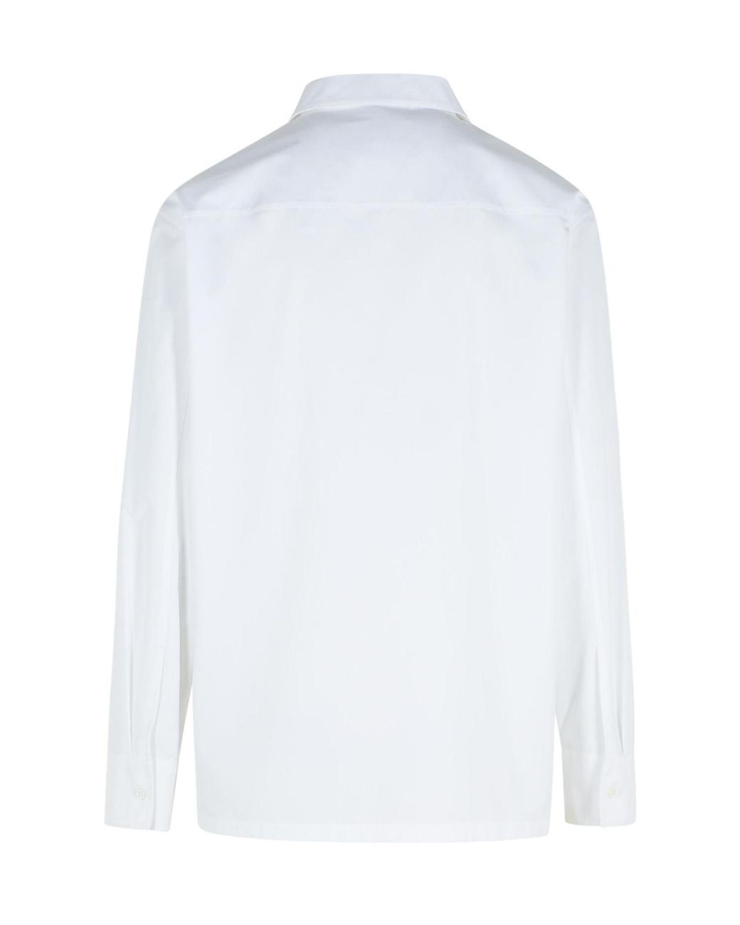 Jil Sander White Long Sleeved Zip-Up Shirt for men