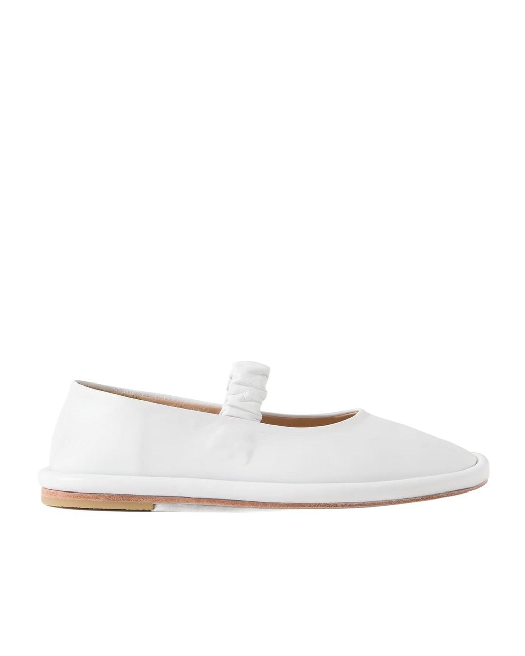 Lauren Manoogian White Solid Color Leather Ballet Flats