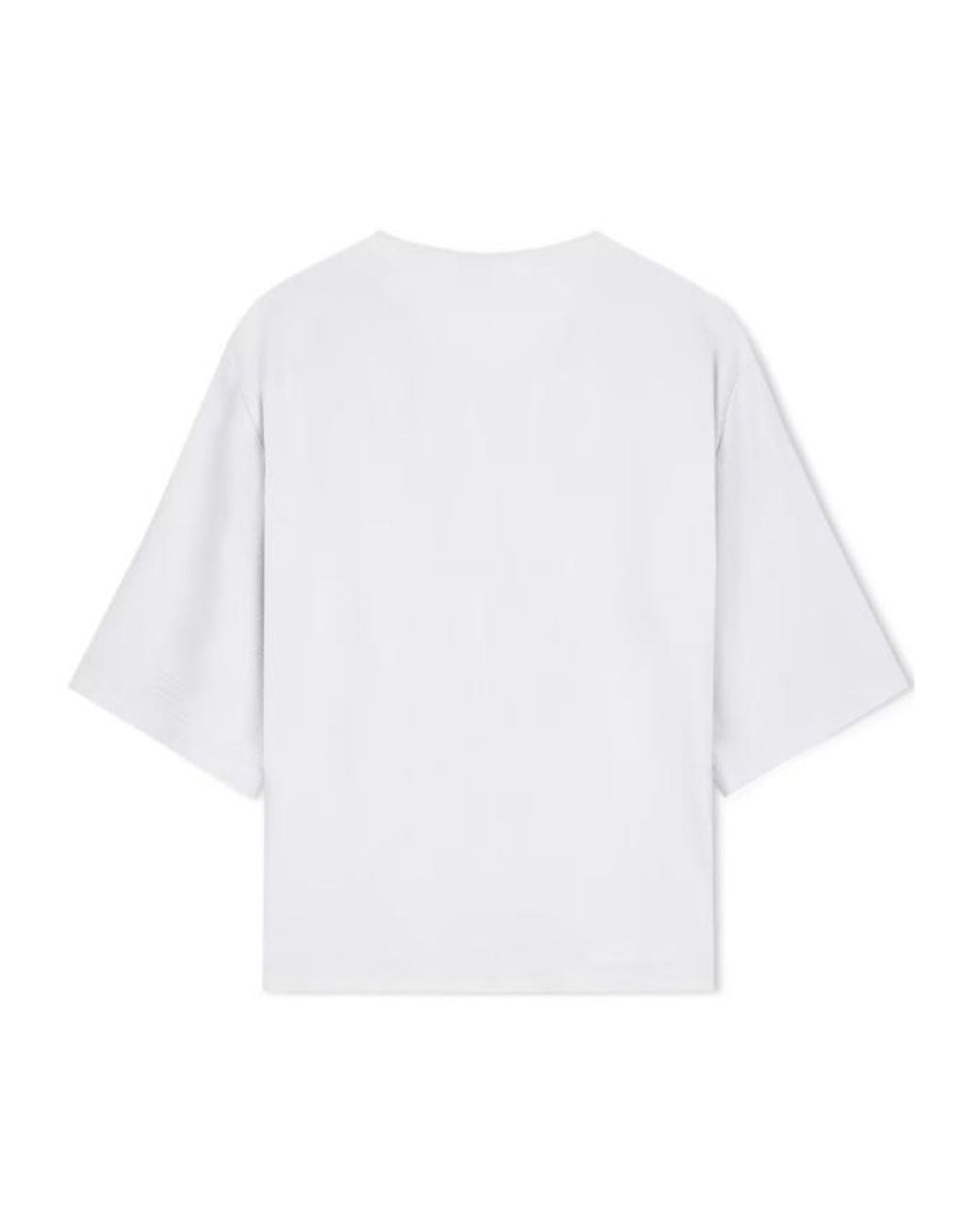 Emporio Armani White Textured Fabric Blouse With Bark Effect Signature Capsule