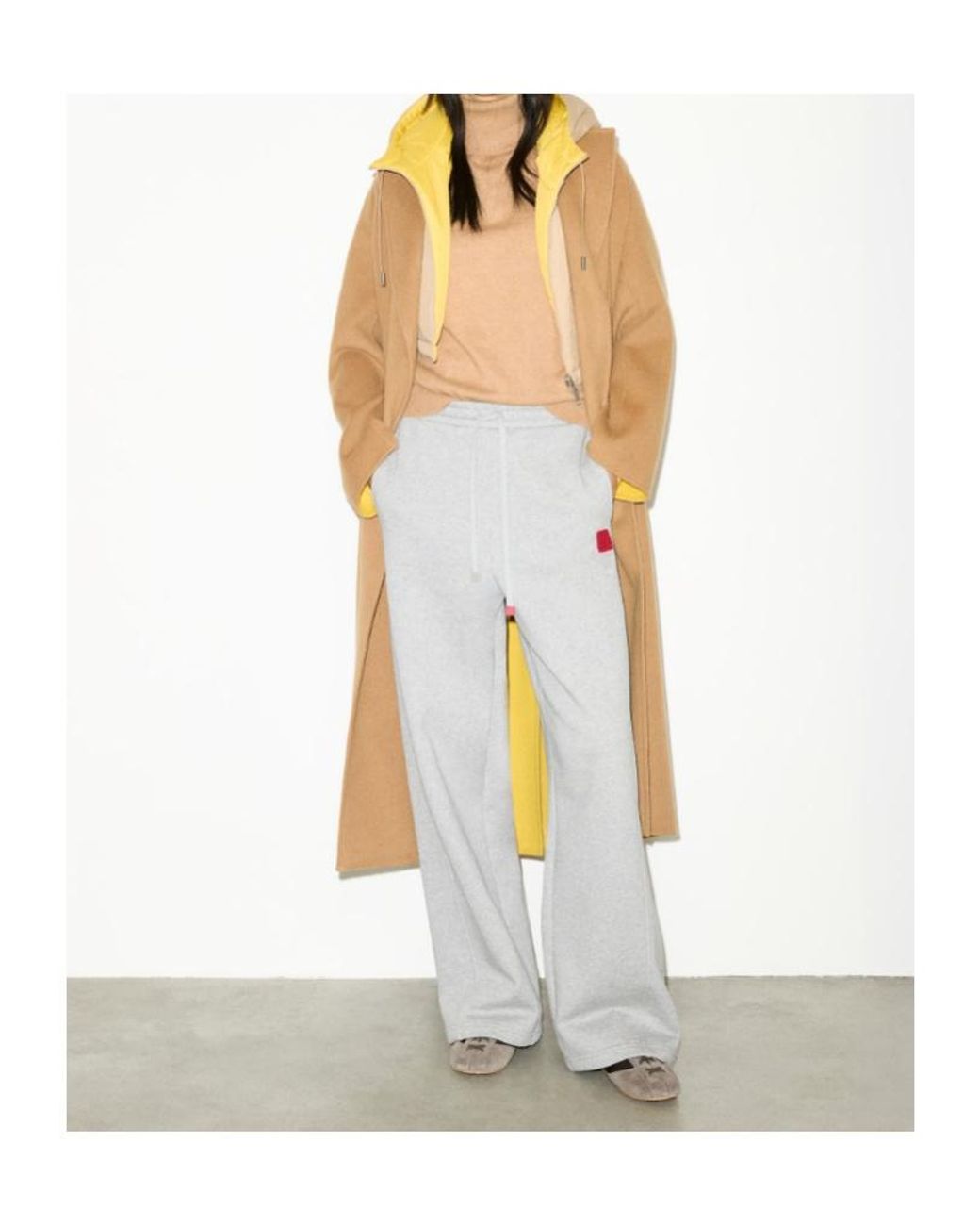 MAX&Co. Natural Longrun Double-Woven Wool Coat