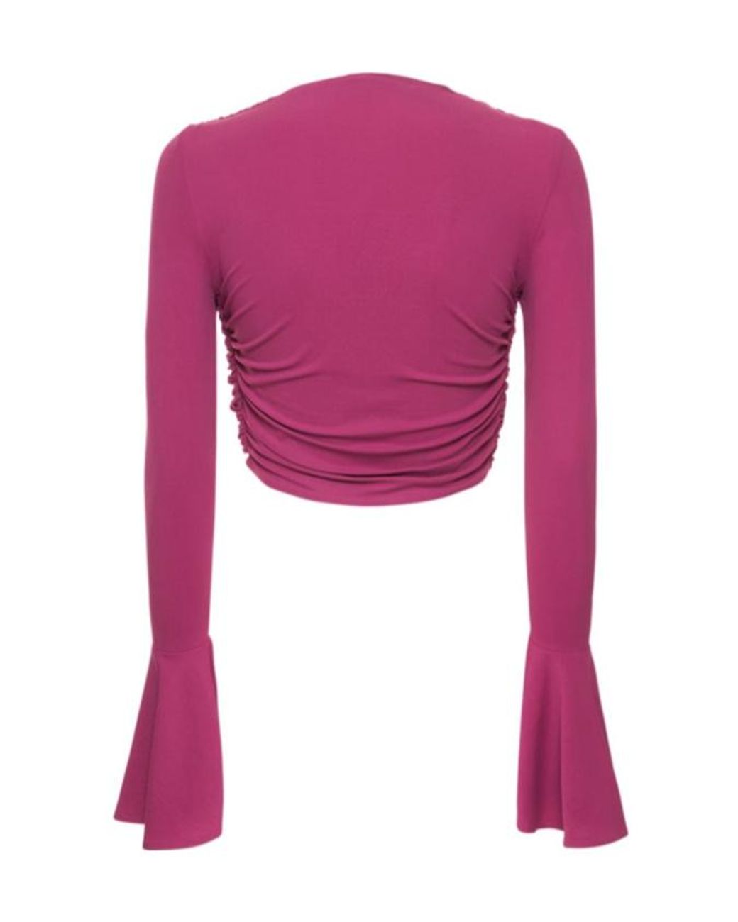Magda Butrym Purple Draped Jersey Long Sleeve Top W/ Flowers