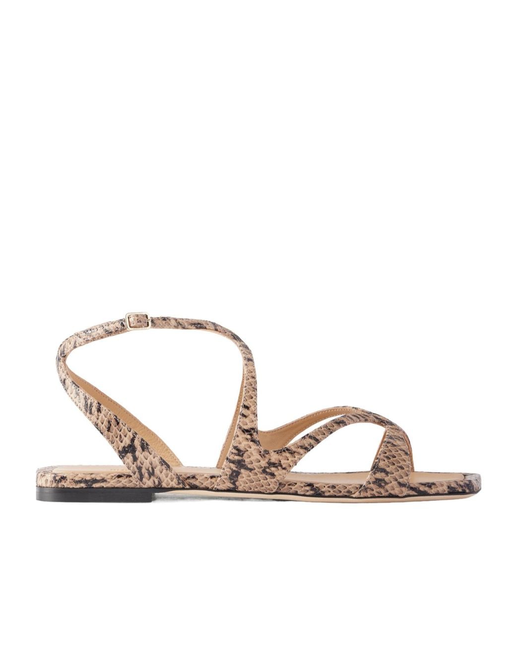 Jimmy Choo Natural Snake-Effect Leather Sandals