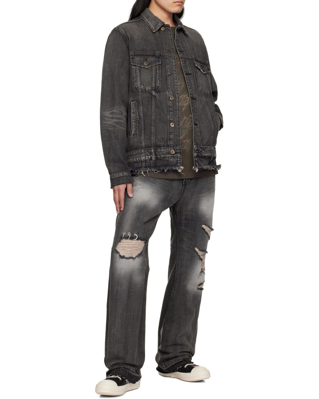 we11done Blue Belted Denim Jacket