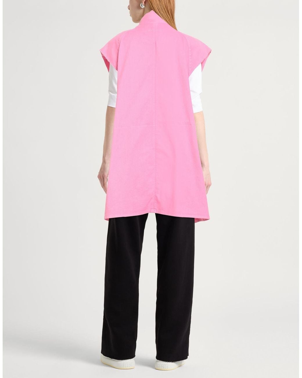 Pink Business Class MM6 by Maison Margiela Stretch Denim Vest in Pink | Lyst