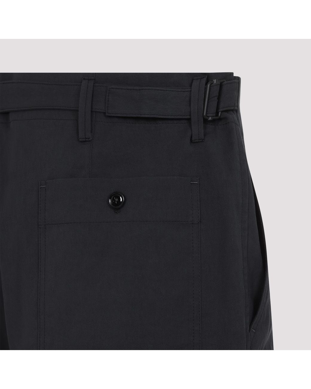 Lemaire Black Straight Leg Carrot Pants for men