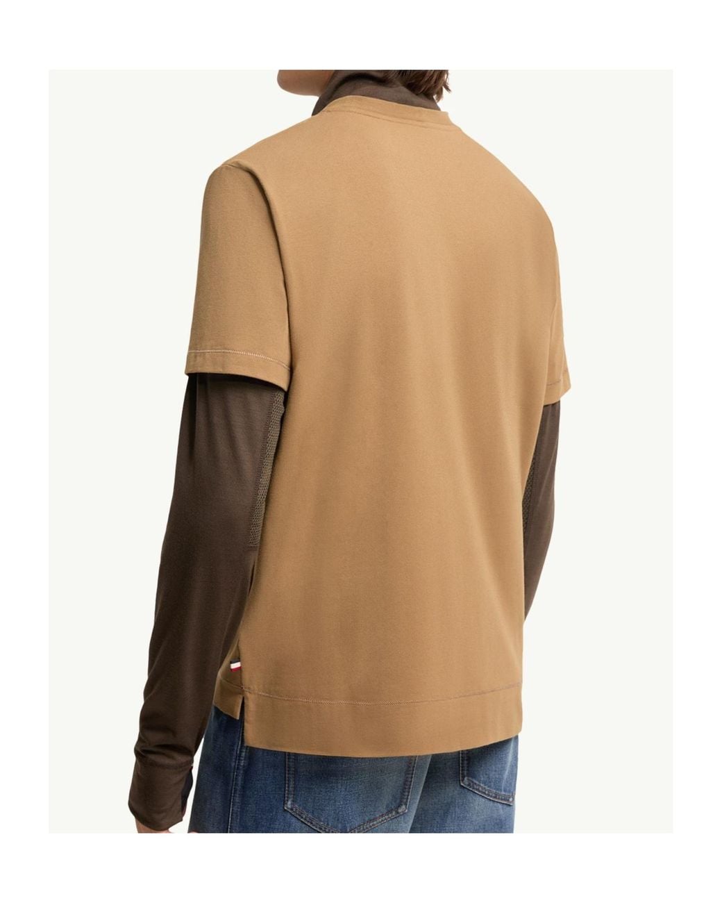 Moncler Brown Logo Patch Cotton Blend T-Shirt (Three Pack) for men