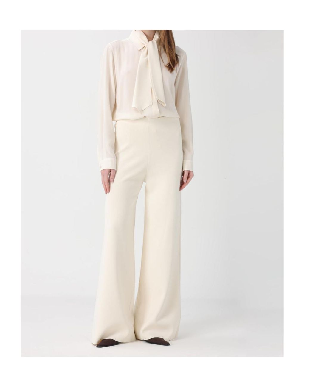 Max Mara Natural Mxmcolmo Tie Neck Blouse