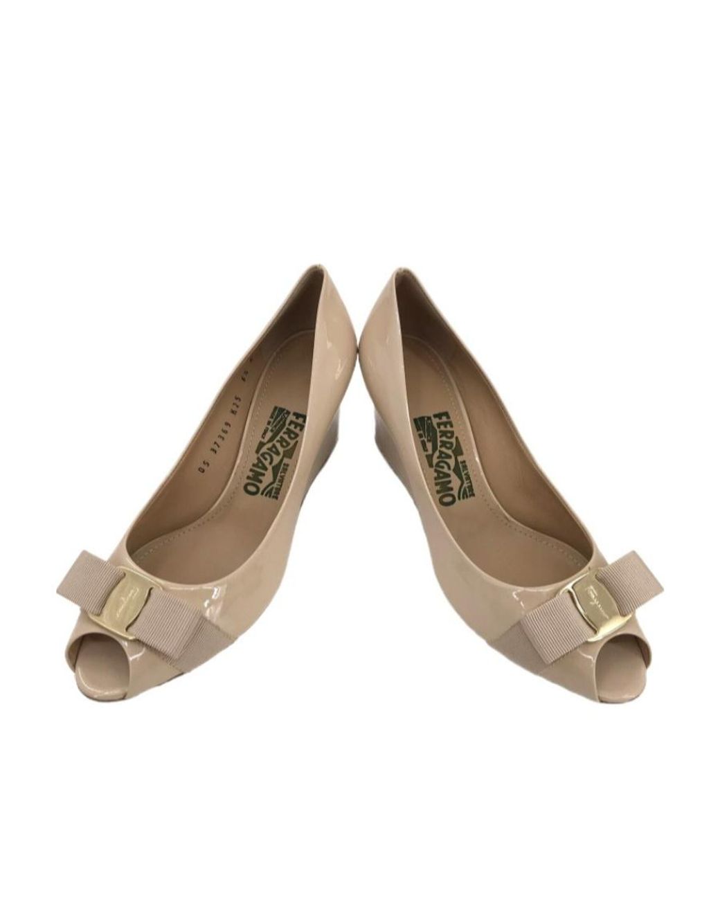 Ferragamo Metallic Logo Open-Toed Heels