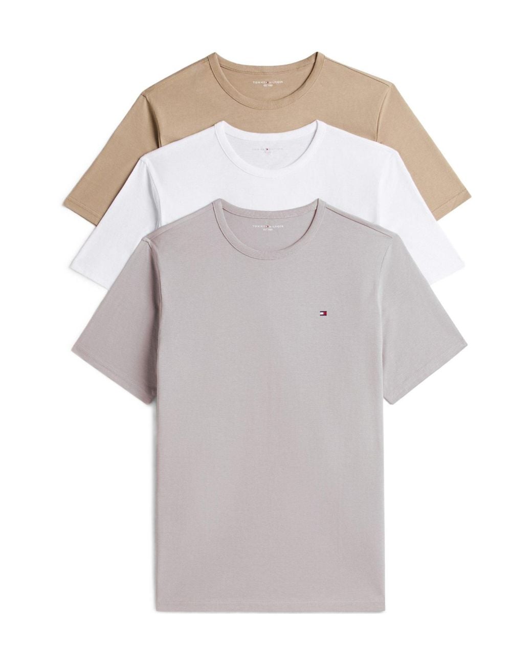 Tommy Hilfiger Gray Solid Crewneck Shortsleeve for men