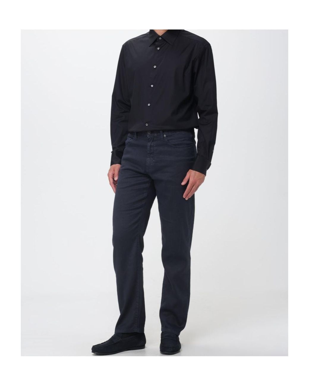 Zegna Blue Stretch-Poplin Shirt for men