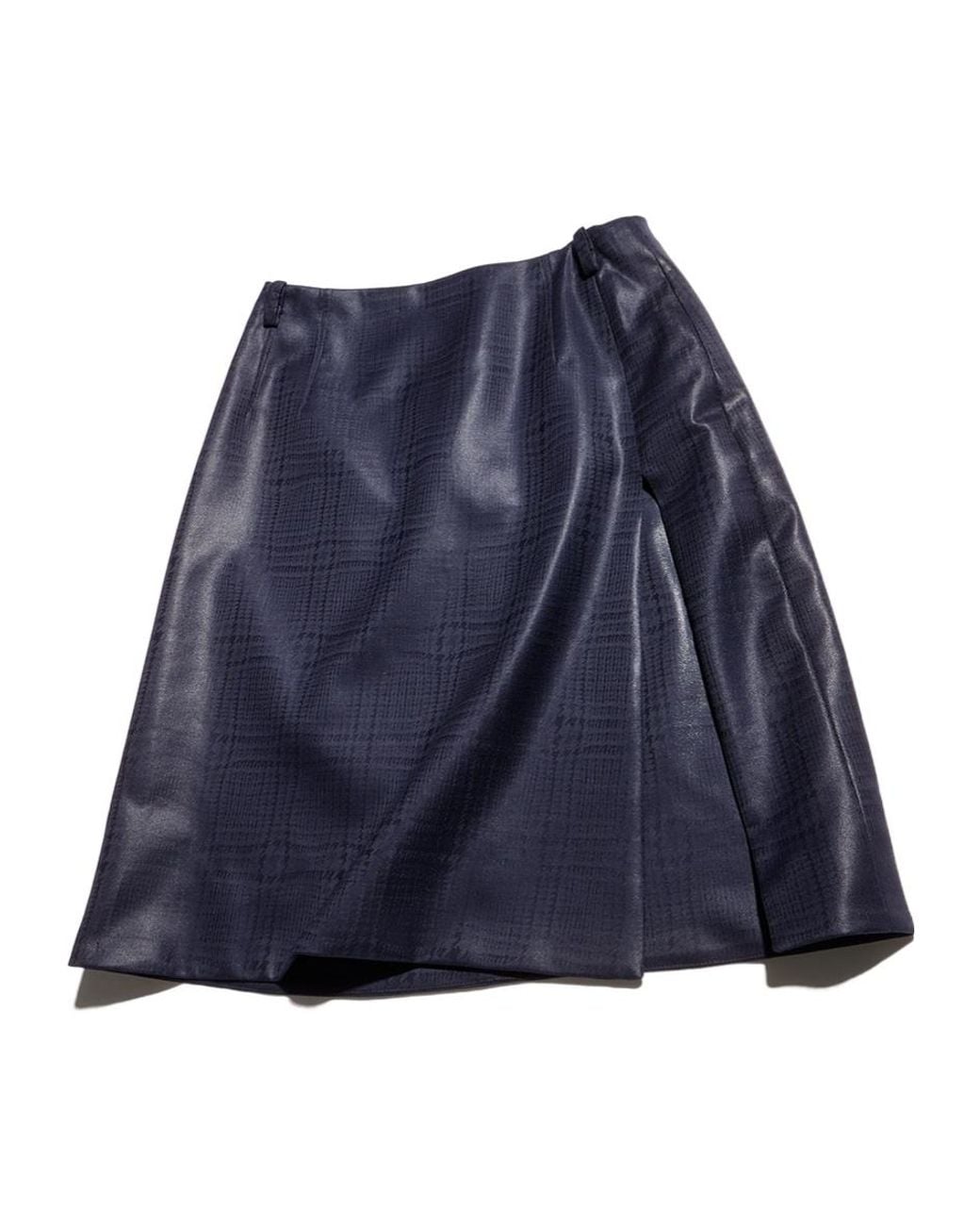 Gucci Blue Prince Of Wales Chintzed Wool Mini Skirt